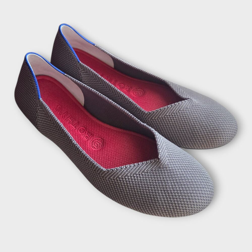 Rothy's Womens The Flat Round Toe Ballet Pebble Gray Size 7.5 Clean Girl
